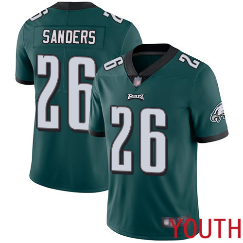 Youth Philadelphia Eagles 26 Miles Sanders Midnight Green Team Color Vapor Untouchable NFL Jersey Limited